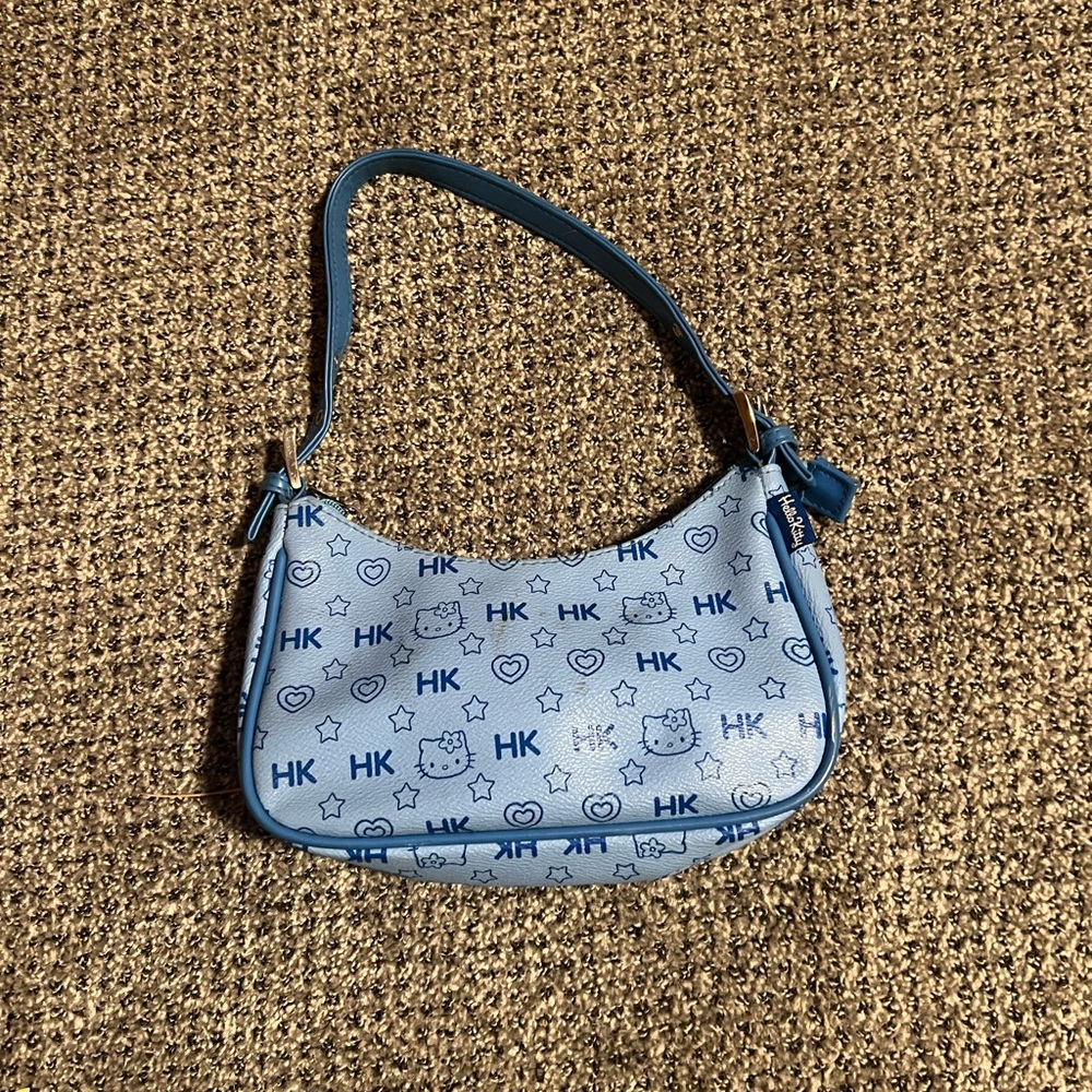 Hello Kitty Patterned Blue Shoulder Bag